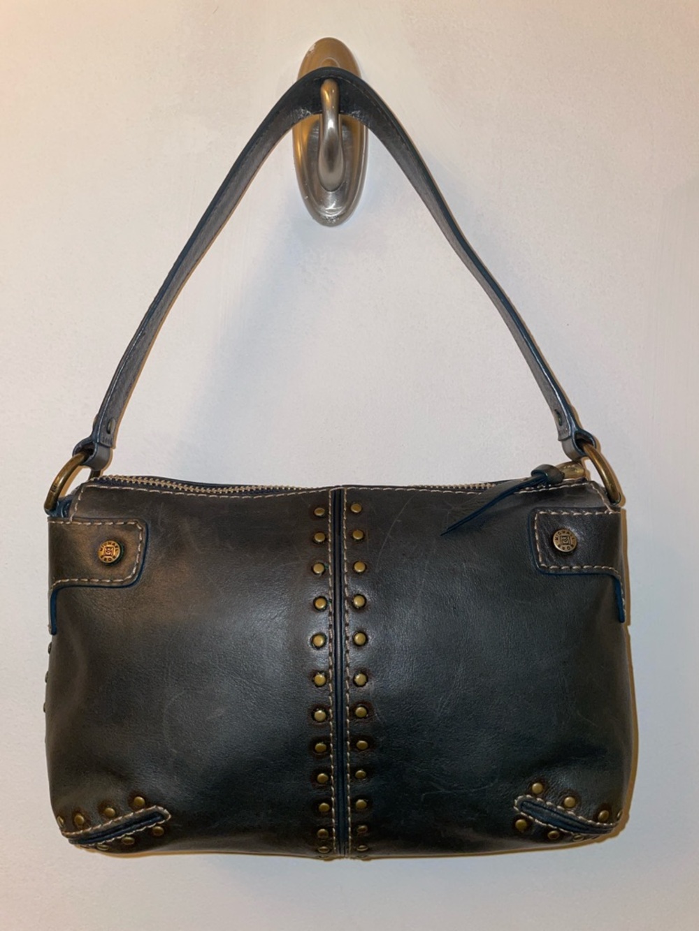 Michael Kors Western‑Style Studded Black Leather Shoulder Bag–Cowgirl Rodeo